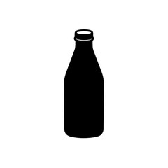 milk bottle silhouette on white background 