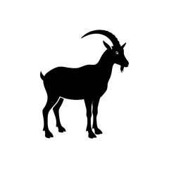 mountain goat silhouette on white background 