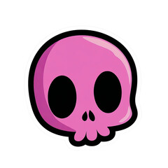 Fototapeta premium A cute and stylized pink skull illustration with bold outlines, simple design, and a playful vibe