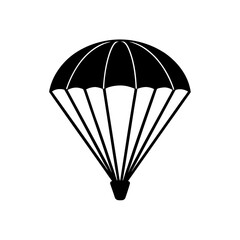 parachute silhouette on white background