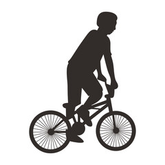 Obraz premium Silhouette of Freestyle Bmx Bike Player. Vector Illustration