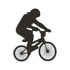 Fototapeta premium Silhouette of Freestyle Bmx Bike Player. Vector Illustration