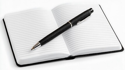 Naklejka premium Blank Notebook Pen Ready to Write Your Story.