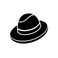 safari hat silhouette on white background  