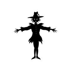 scarecrow silhouette on white background  .svg
