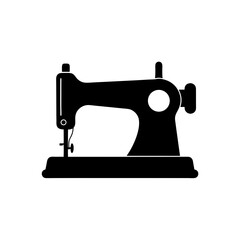 sewing machine silhouette on white background 