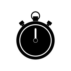 stopwatch silhouette on white background 