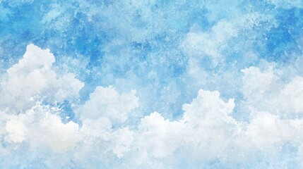Obraz premium Stunning Watercolor Sky with Clouds - A Breathtaking Abstract Art blue background