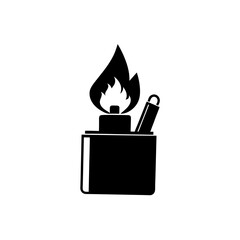 survival fire starter kit silhouette on white 