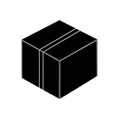 taped box silhouette on white background  .svg