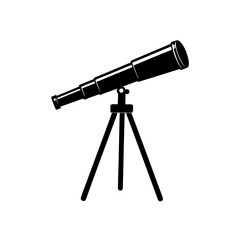 telescope tripod silhouette on white background