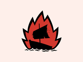 Burning Boat Logo