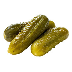 A close-up shot of several delicious pickles, showcasing their unique texture and color