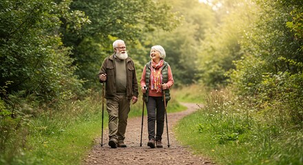 Obraz premium Golden Years: A Woodland Stroll