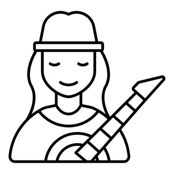 woman playing flute simple line art clip art preview