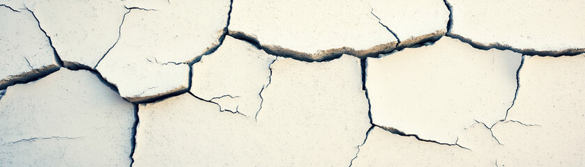 cracked concrete wall with deep fissures creates intriguing texture and visual interest