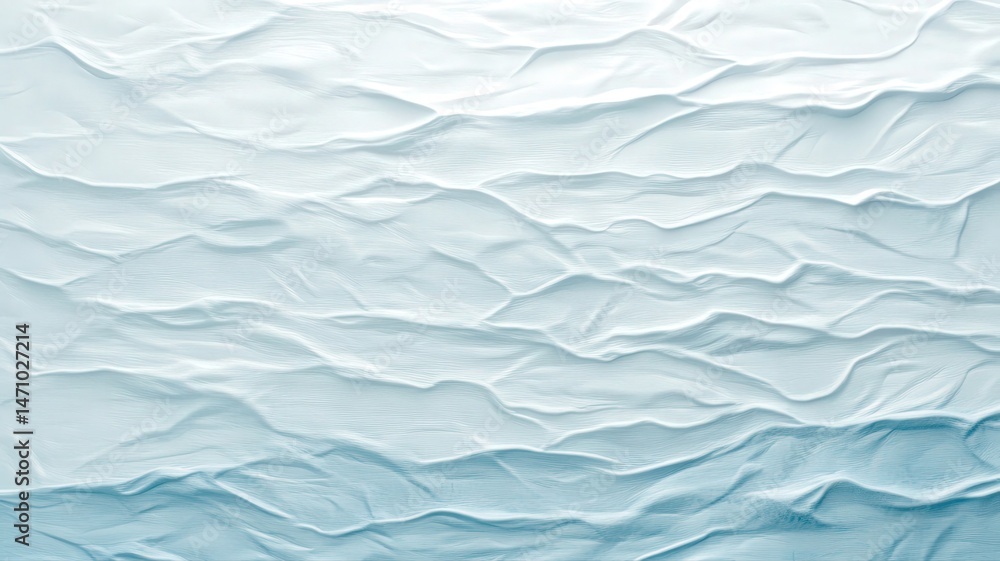 Poster abstract blue and white fabric texture with wave patterns