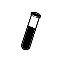 test tube silhouette on white background  