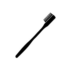 toothbrush silhouette on white background  .svg