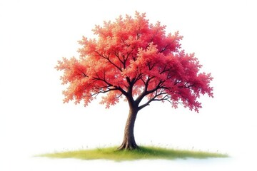 Fototapeta premium Young tree isolated on bright white background Perfect for spring themes , isolated, detail, photography