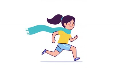 Cartoon girl running