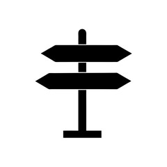 trail marker with directional arrows silhouette 