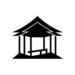 trail shelter silhouette on white background  .svg