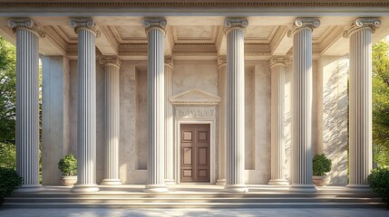 Obraz premium Grand hall with skylight and pillars high resolution image