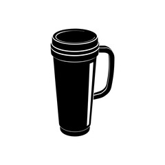 travel mug silhouette on white background