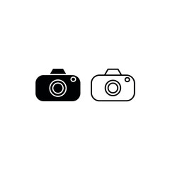 Minimal Camera Icon Set – Line and Solid Vector Symbol for Photography and Media
