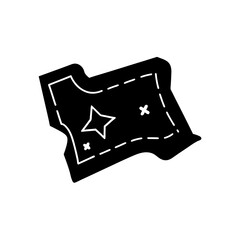 treasure map silhouette on white background  .svg