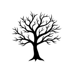 tree branch silhouette on white background