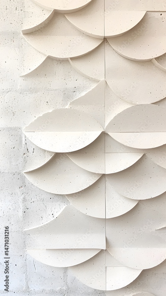 Poster abstract angular spiral of folded white triangle panels