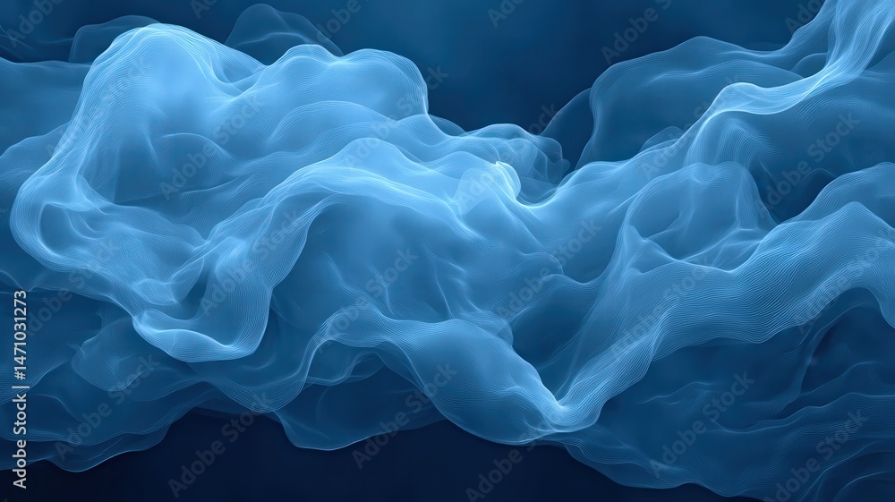 Poster abstract blue digital wave form particle flow dark background