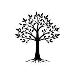 Obraz premium tree sapling in forest silhouette on white 