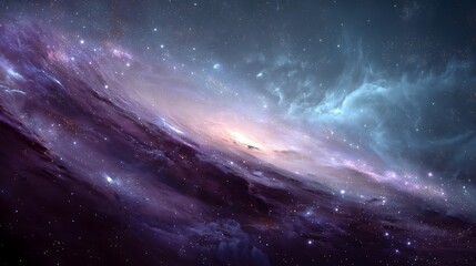 Fototapeta premium Swirling galaxy of iridescent colors creates a mesmerizing dreamscape in the depths of space