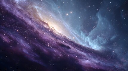 Fototapeta premium Swirling galaxy of iridescent colors creates a mesmerizing dreamscape in the cosmos during a tranquil cosmic night