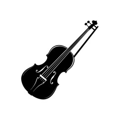 violin bow silhouette on white background  .svg