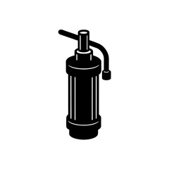 water filter pump silhouette on white background   