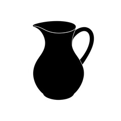 water jug silhouette on white background  