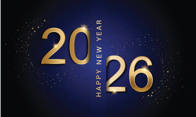 2026 Happy New Year Background Design. Greeting Card, Banner, Poster. Vector Illustration.