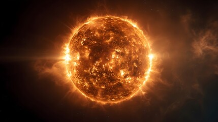 Vibrant solar flare erupting from the sun showcases powerful celestial activity in the universe