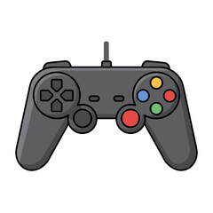 Video game controller illustration in a flat style on white background  