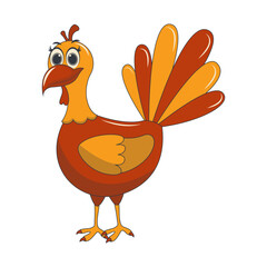 Happy Thanksgiving Day Element with Doodle Cartoon Style. Vector Illustration.