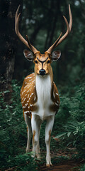 Elegant Deer in a Vibrant Forest Clearing