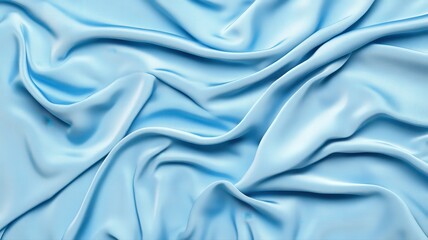 Obraz premium Abstract Light Blue Fabric Texture with Soft Drapes and Folds