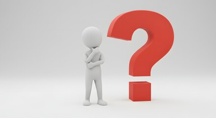 Thinking Figure with Question Mark Concept