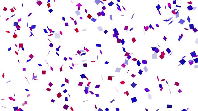 Konfetti Bunter Regen vor Hintergrund wei&szlig;em das in rosa, blauen und roten Farben herunterregnet. Perfekt f&uuml;r Einladungen zu Feierlichkeiten, Partyflyer und festliche Veranstaltungswerbung.