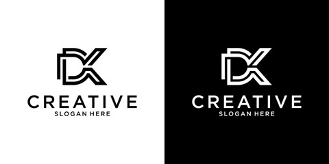 Initial DK or KD letter logo design vector