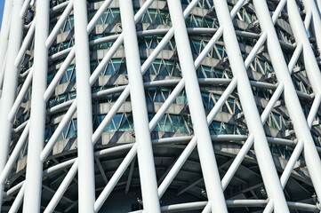 Exterior of modern architecture, modern city building. Modern architecture abstract background, building abstract.